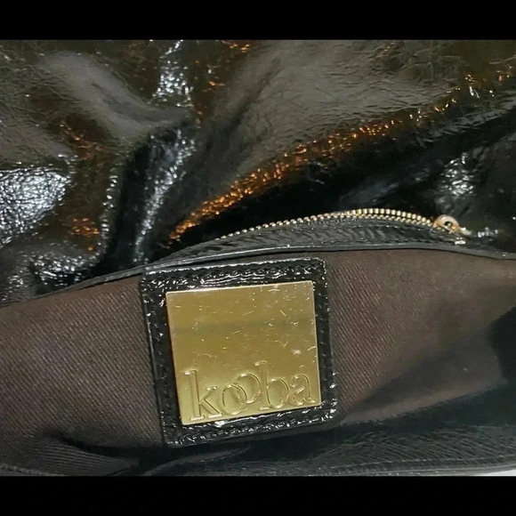 Kooba black leather patent leather shoulder handbag - Picture 16 of 16